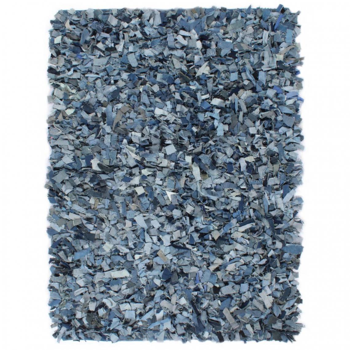 Chunhelife - Tapis Shaggy Denim 160x230 cm Bleu - Tapis