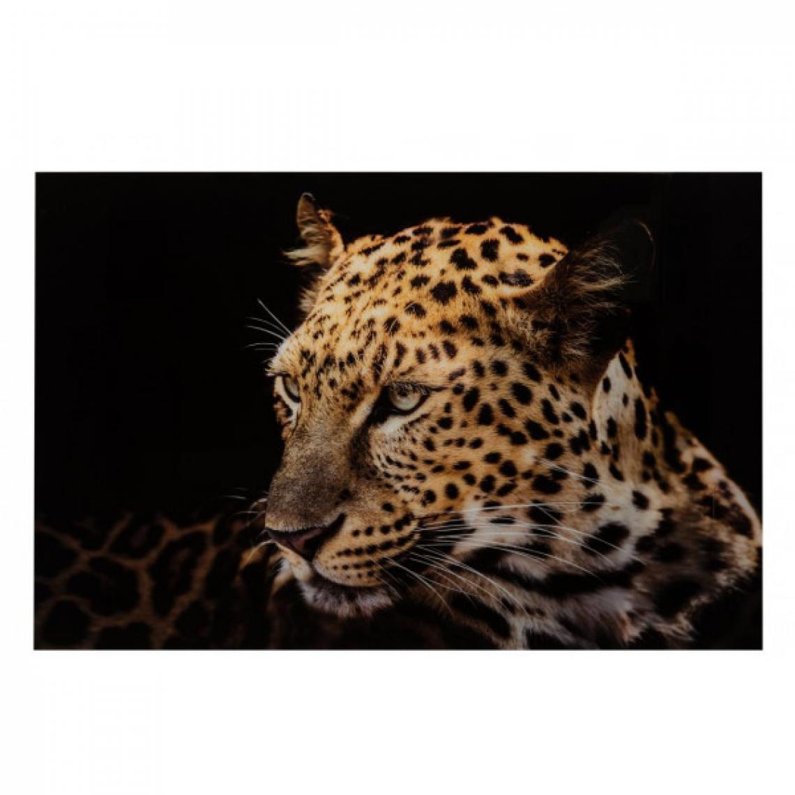 Dansmamaison - Decoration Murale Leopard Verre Trempe Mix - L 150 x l 2 x H 100 cm - Objets déco