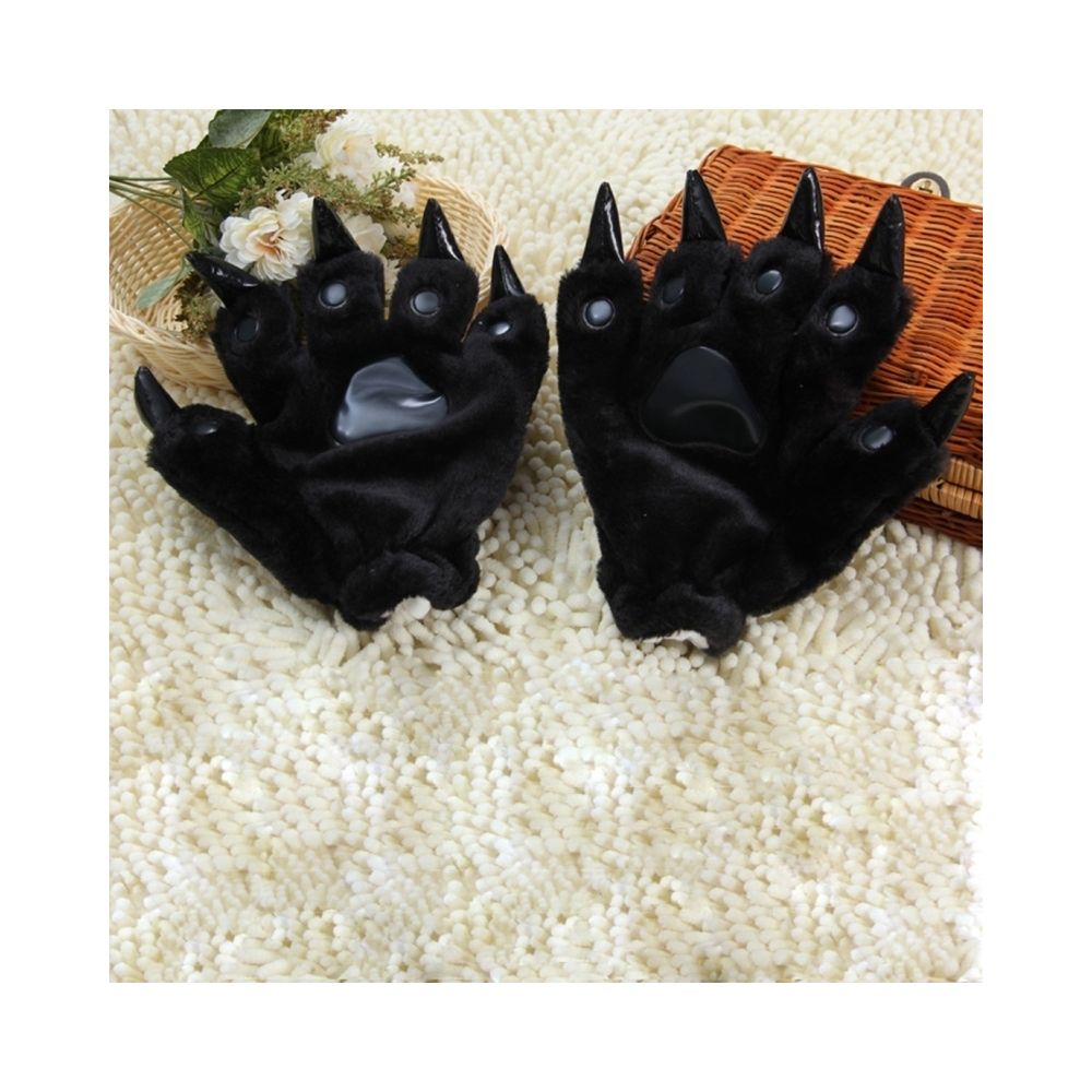 Wewoo - Décoration de Noël à porter noir Une paire cadeau de mignon Cartoon Dinosaur Griffe hiver gants chauds - Décorations de Noël