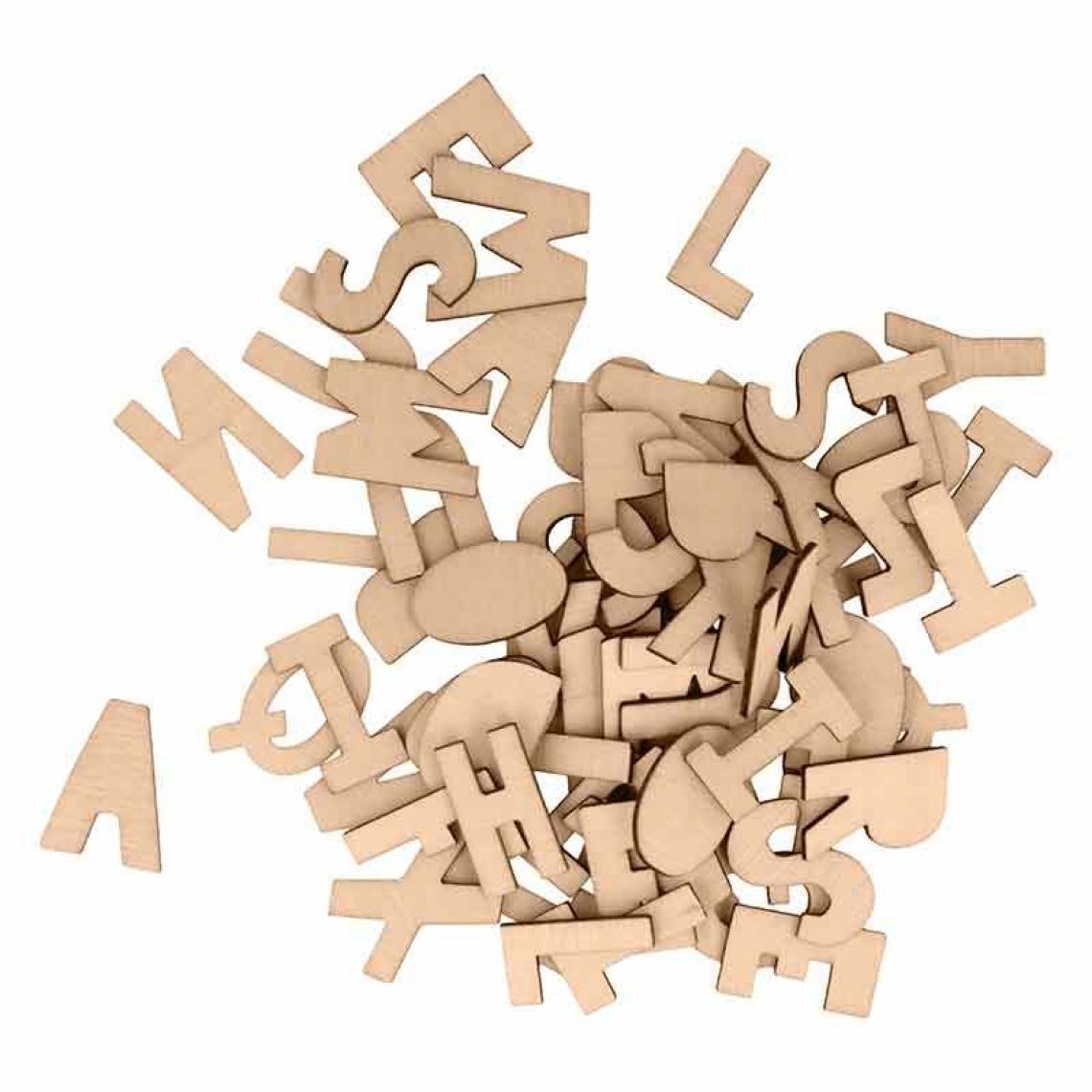 Artemio - 72 mini lettres en bois - Alphabet - Objets déco