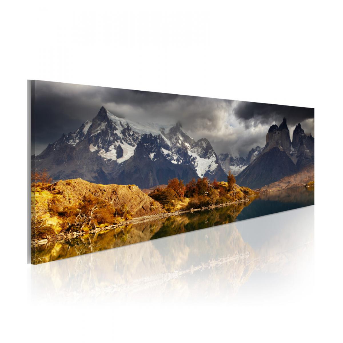 Artgeist - Tableau - Mountain landscape before a storm 135x45 - Tableaux, peintures