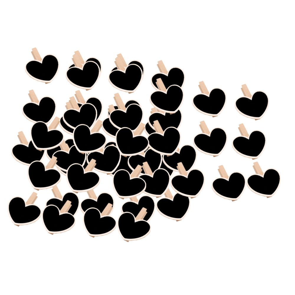marque generique - 50pcs suspendus messages de tableau noir message tableau noir étiquettes tags en forme de coeur - Objets déco