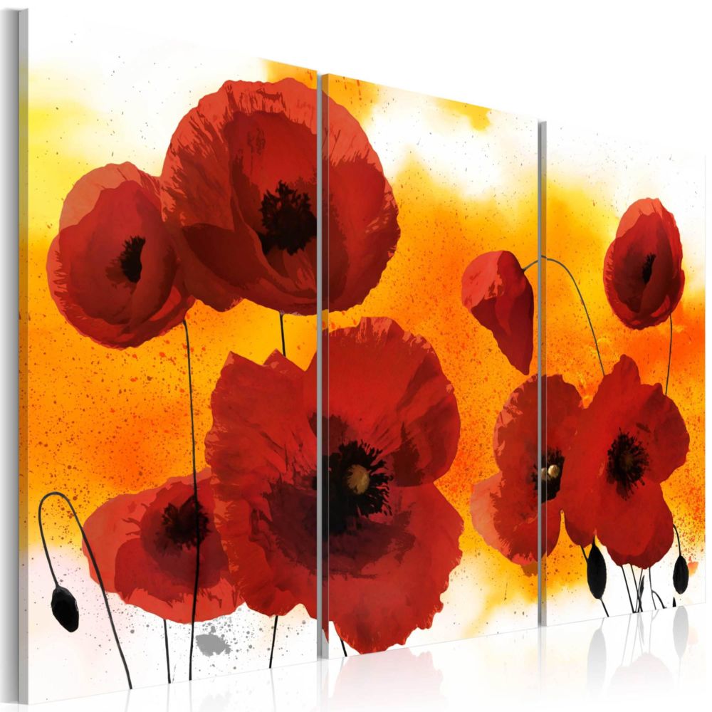 Artgeist - Tableau - Sunny afternoon and poppies 60x40 - Tableaux, peintures