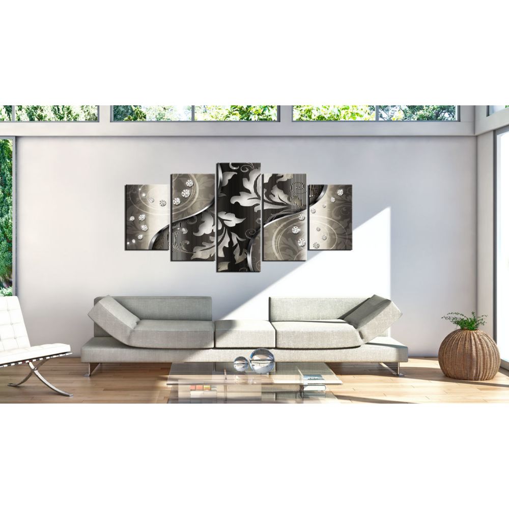 marque generique - 200x100 Tableau Noirs et blancs Abstraction Moderne Diamond night - Tableaux, peintures