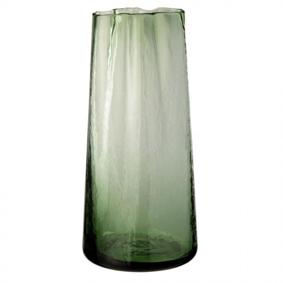 Paris Prix - Vase en Verre Design Haut Irrégulier 32cm Vert - Vases