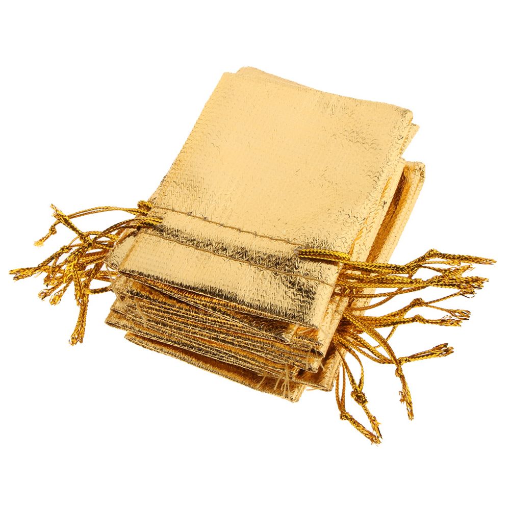 marque generique - 50 pièces organza cordons de poche bijoux partie mariage faveur sacs or - Objets déco