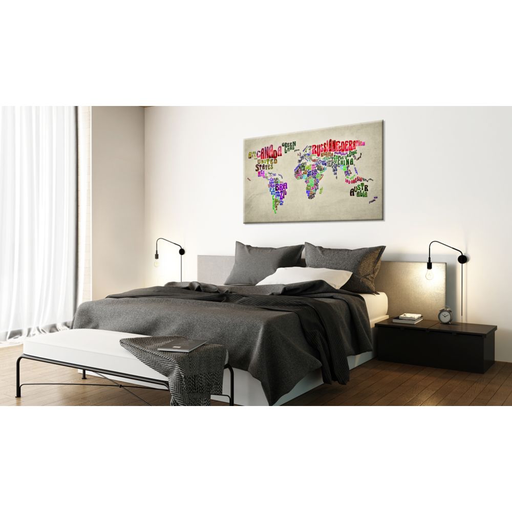 marque generique - 60x40 Tableau Cartes du monde Superbe World Map: World Tour (EN) - Tableaux, peintures