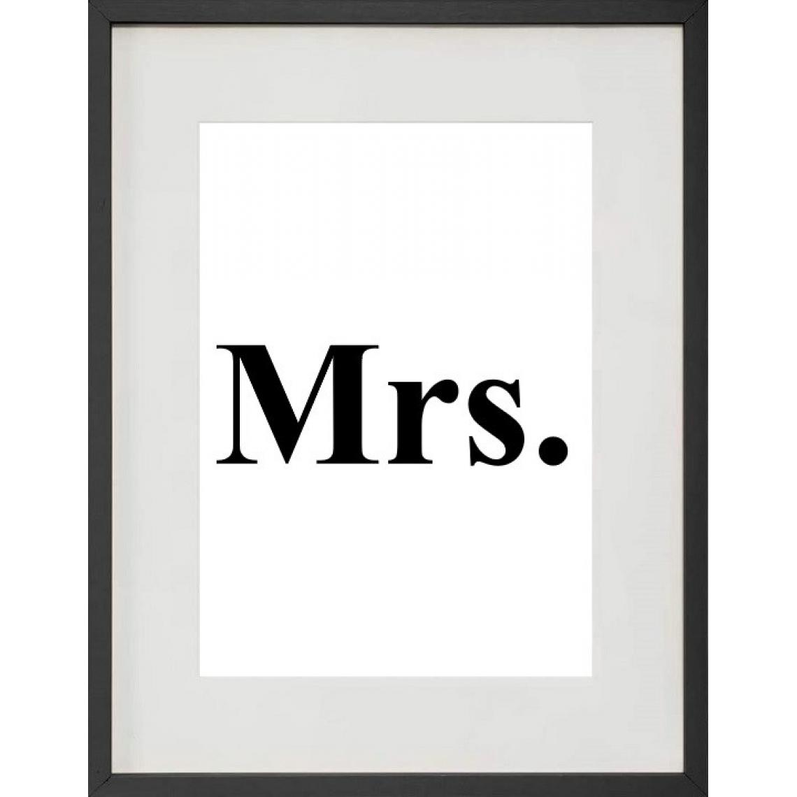 Shot - Cadre Photo "Mr & Mrs" 30x40cm avec Passe Partout Tableau Bois Verre (NOIR) - Tableaux, peintures
