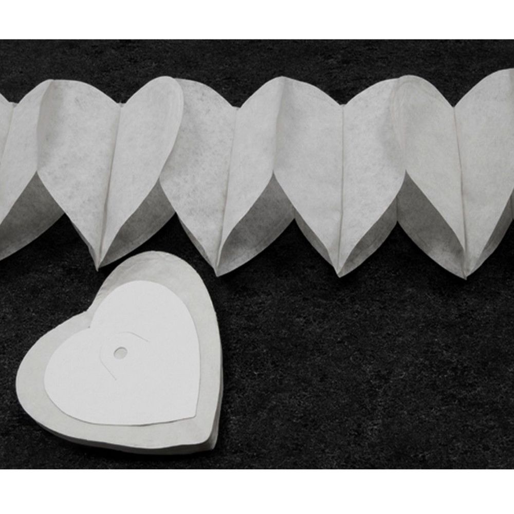 Visiodirect - Lot de 2 Guirlandes mini-cœurs en papier coloris Blanc - 4 m - Objets déco