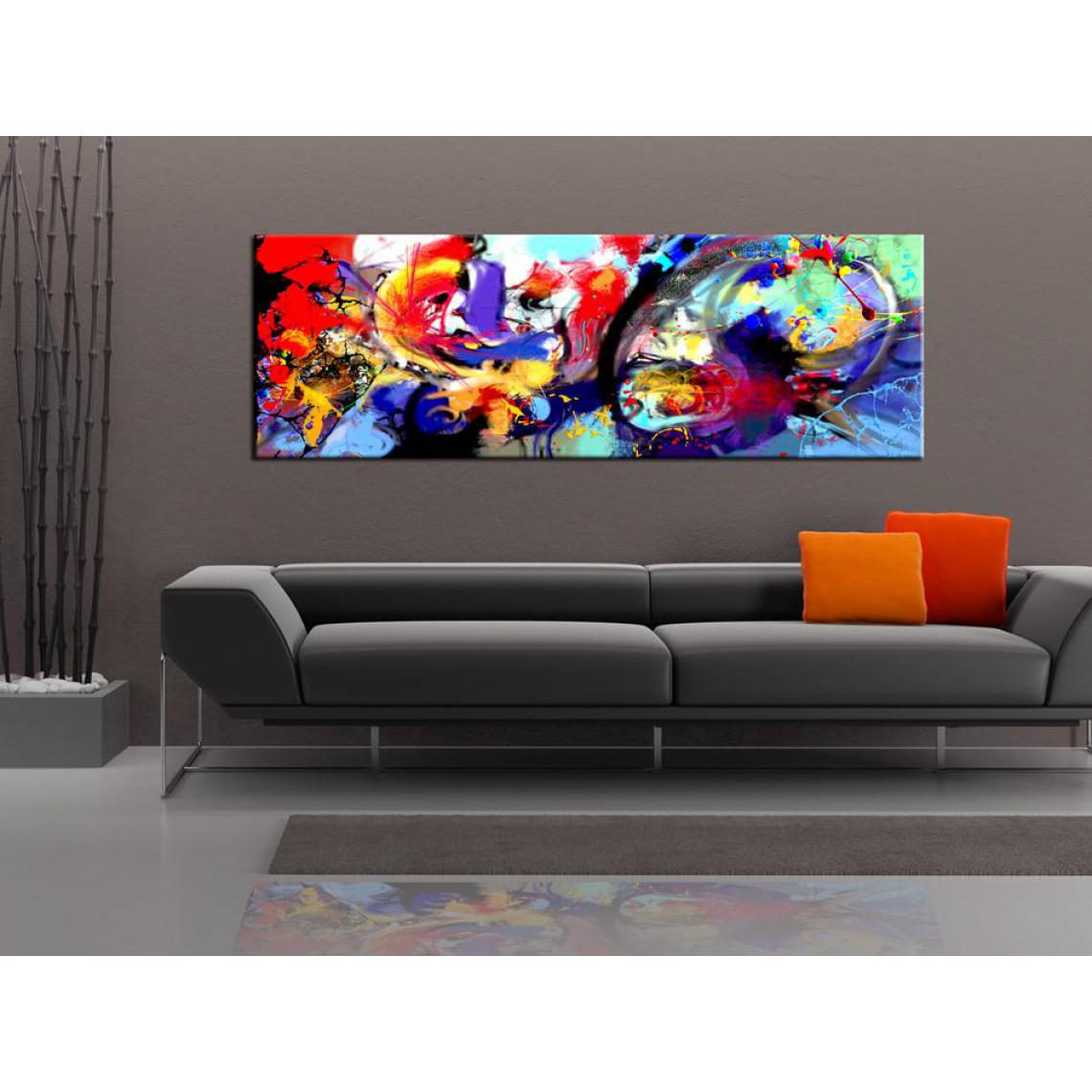 Decoshop26 - Tableau sur toile décoration murale image imprimée cadre en bois à suspendre Immersion colorée 150x50 cm 11_0001817 - Tableaux, peintures
