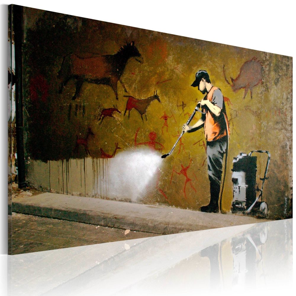 Bimago - Tableau - Blanchiment des Caves Lascaux (Banksy) - Décoration, image, art | Art urbain | 60x40 cm | - Tableaux, peintures