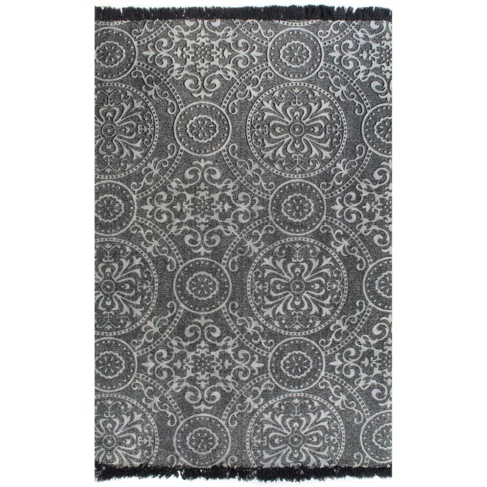 marque generique - Distingué Décorations famille Praia Tapis Kilim Coton 160 x 230 cm avec motif Gris - Tapis