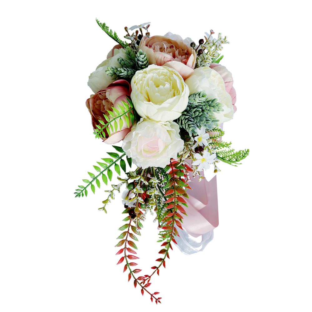 marque generique - bouquet de fleurs de pivoine artificielle mariage mariée demoiselle d'honneur fleur fille rose clair - Plantes et fleurs artificielles