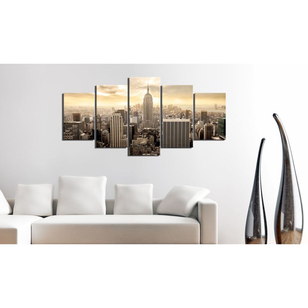 marque generique - 100x50 Tableau New York Villes Esthetique New York et lever de soleil - Tableaux, peintures
