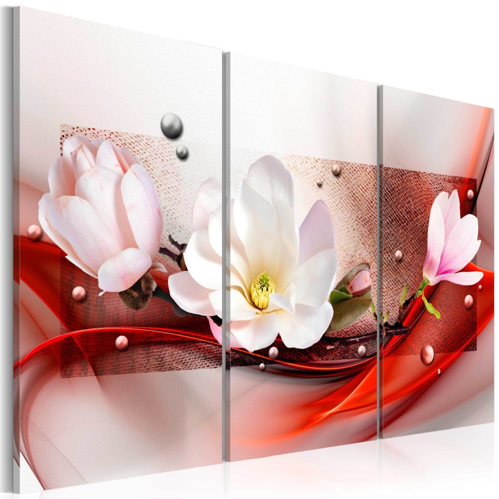 Bimago - Tableau | Magnolia in red | 120x80 | Fleurs | Magnolias | - Tableaux, peintures