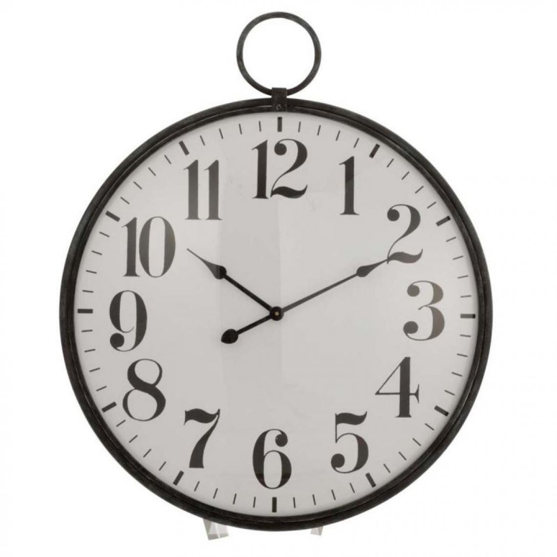 Paris Prix - Horloge Design en Métal Boule Ronde 85cm Noir - Horloges, pendules