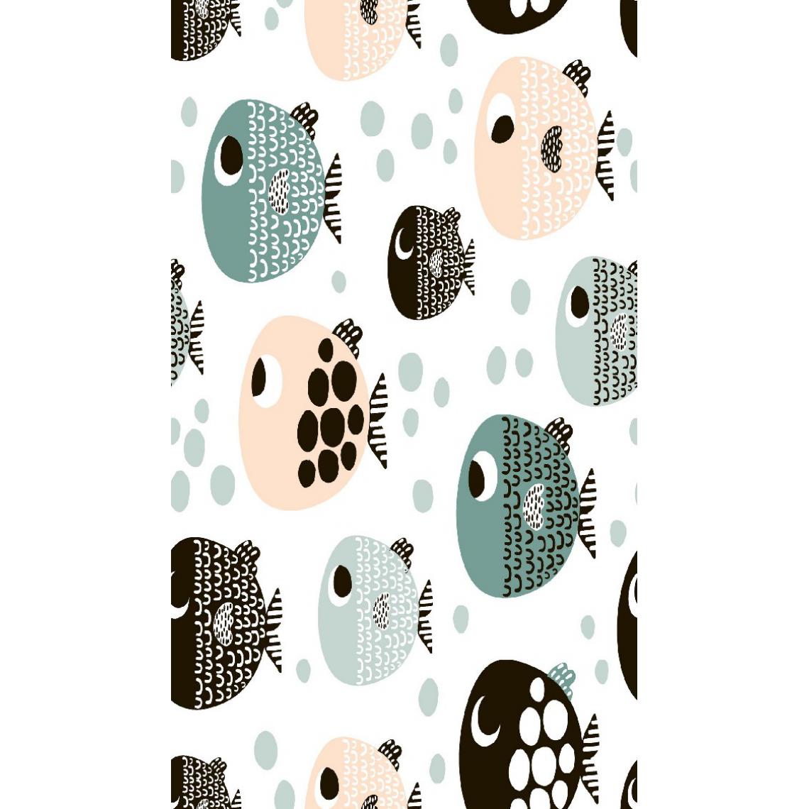 Homemania - HOMEMANIA Tapis Imprimé Little Fish 1 - pour les enfants - Décoration de Maison - antidérapants - Pour Salon, séjour, chambre à coucher - Multicolore en Polyester, Coton, 100 x 200 cm - Tapis