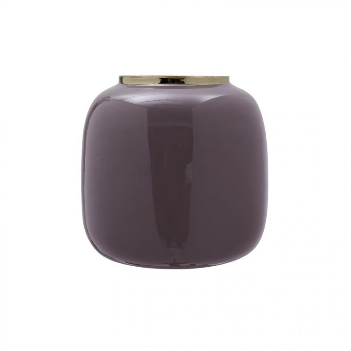 Paris Prix - Vase Rond Design Bynta 17cm Violet & Or - Vases