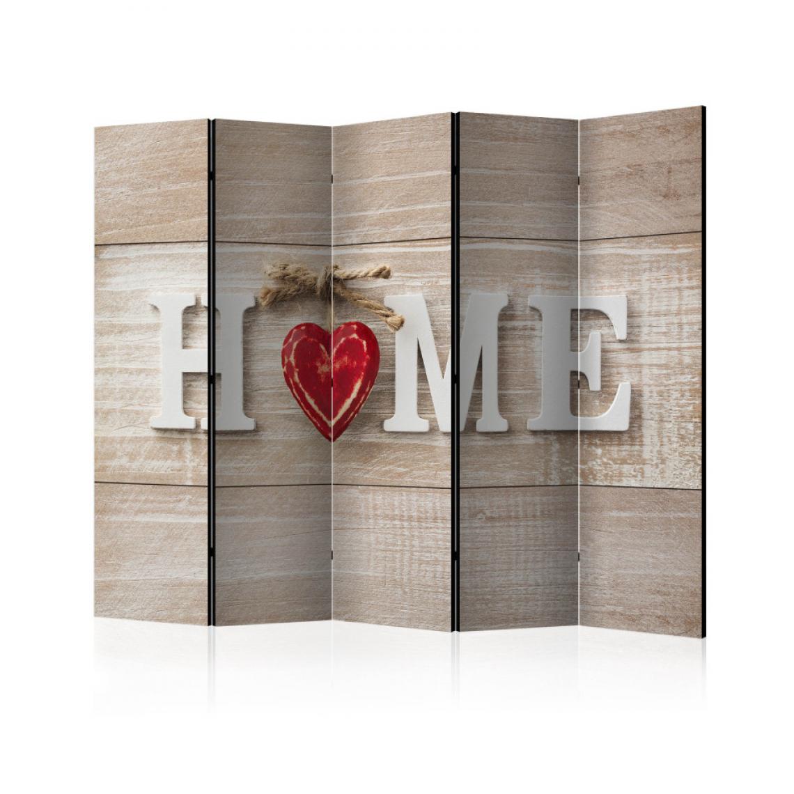 Artgeist - Paravent 5 volets - Room divider - Home and red heart 225x172 - Paravents