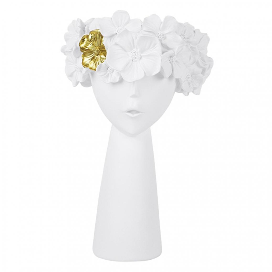 marque generique - Nordic Girl Head Flower Vase Statue Planters Tall Pots Floral Ornement Blanc - Vases