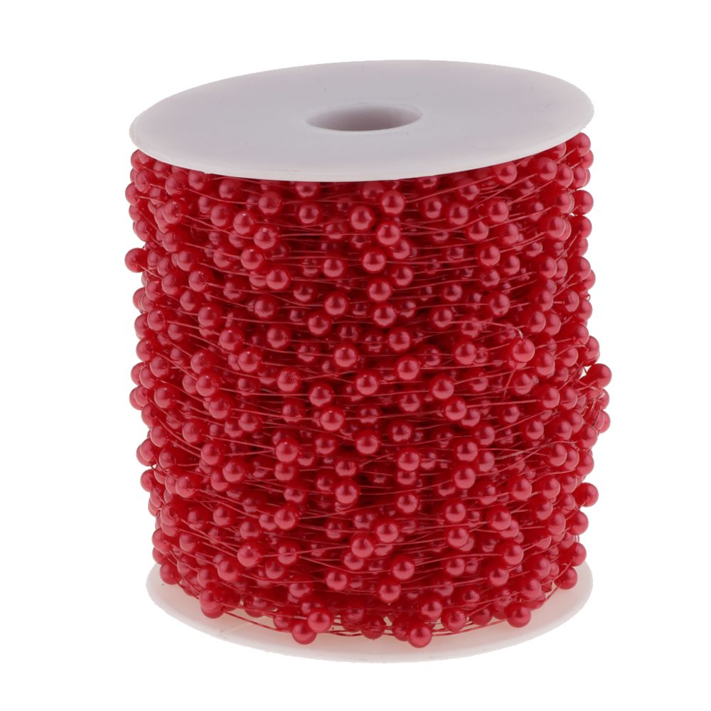 marque generique - 60m cristal perle perles chaîne guirlande brins de noce parti bricolage décor rouge - Objets déco