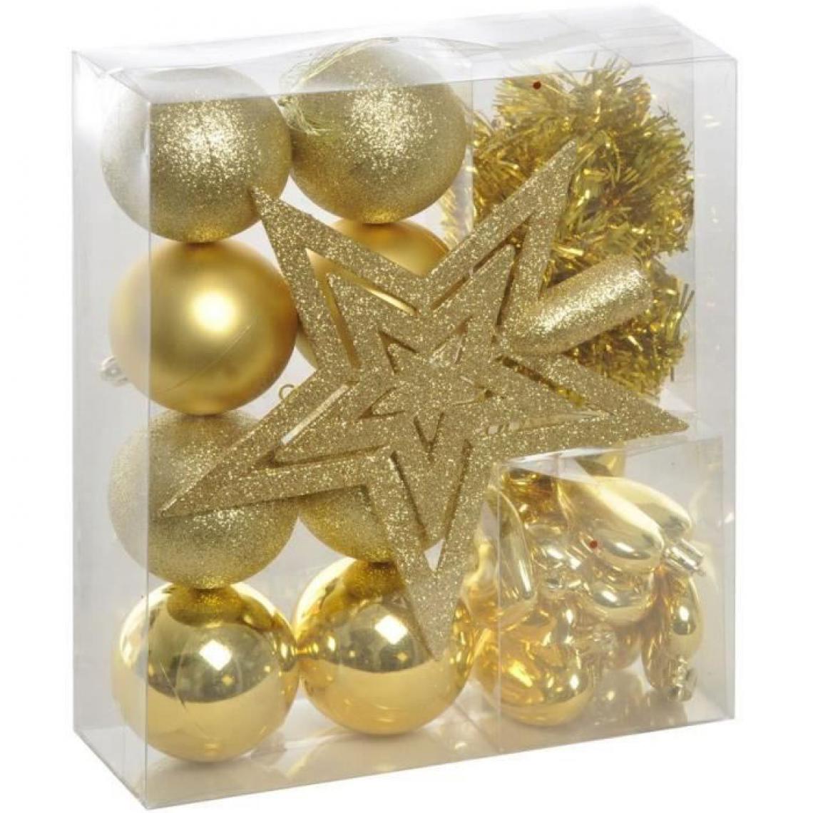 Cstore - Set de 18 déco sapins - Or avec boule - Ø 6 cm - Décorations de Noël