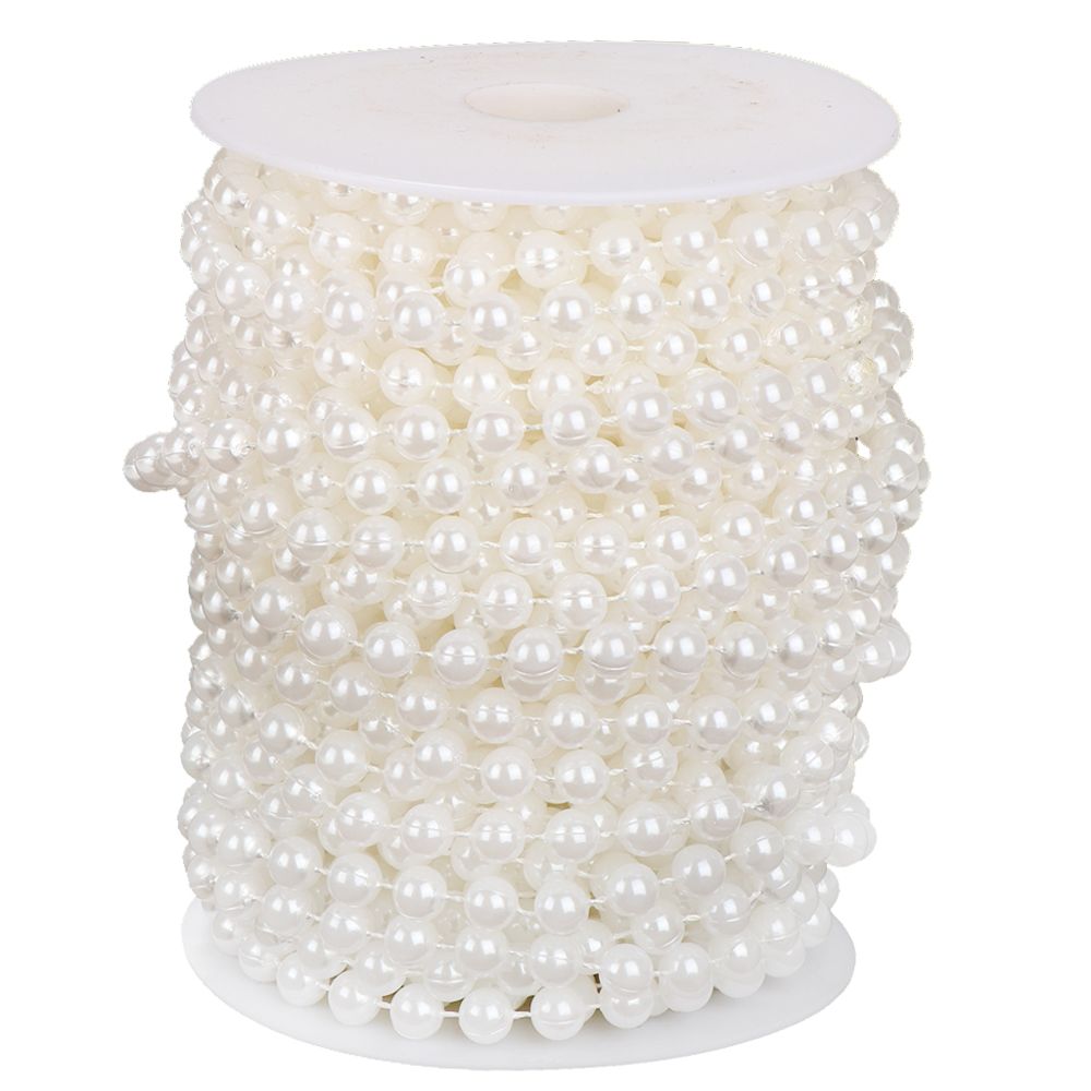 marque generique - 8mm perles artificielles brins chapelet guirlande perles de mariage mariage 20m blanc - Objets déco