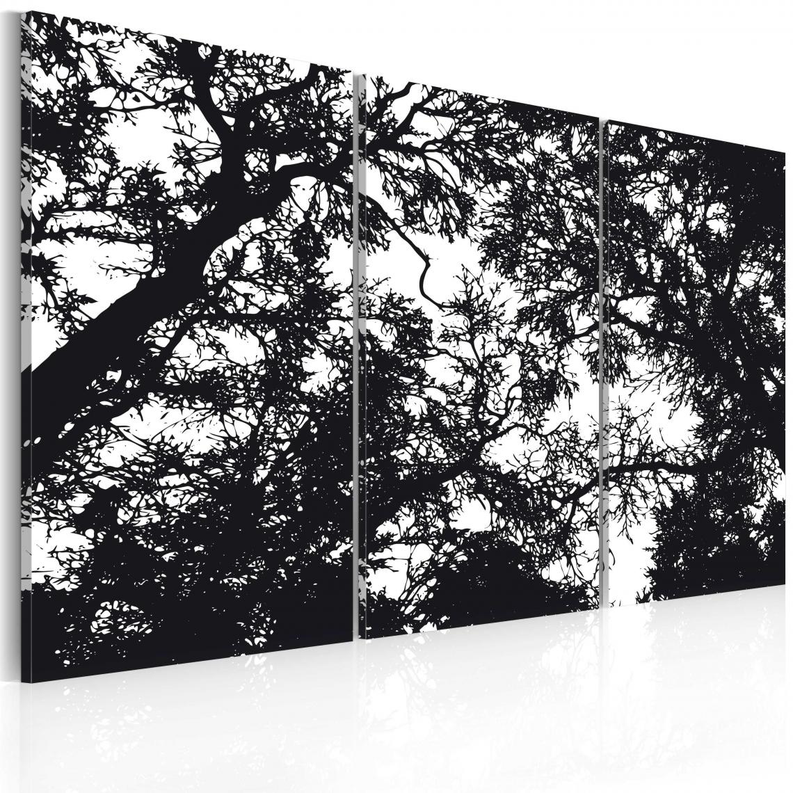 Decoshop26 - Tableau sur toile en 3 panneaux décoration murale image imprimée cadre en bois à suspendre Forêt dense 60x40 cm 11_0002138 - Tableaux, peintures