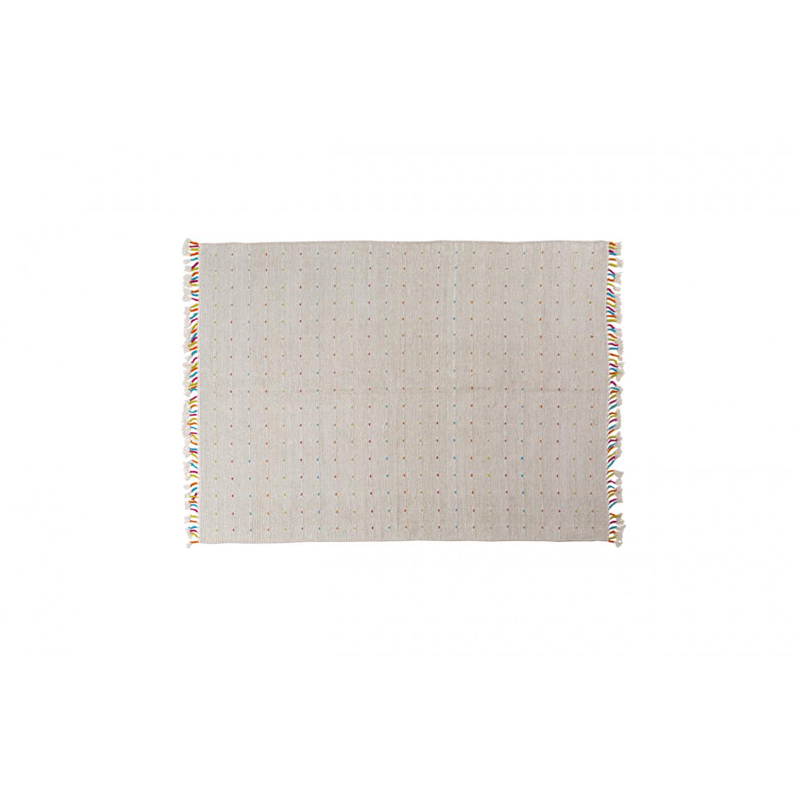 Alter - Tapis Texas moderne, style kilim, 100% coton, ivoire, 200x140cm - Tapis
