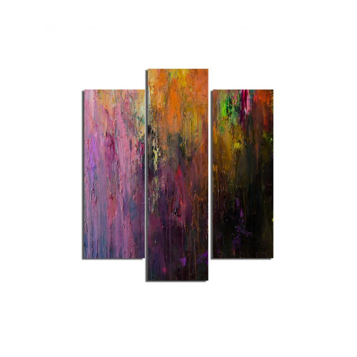 Homemania - HOMEMANIA Tableau Pluie - 3 Pieces - Abstract - from Living Room, Room - Multicouleur en MDF, 57 x 0,3 x 60 cm - Tableaux, peintures