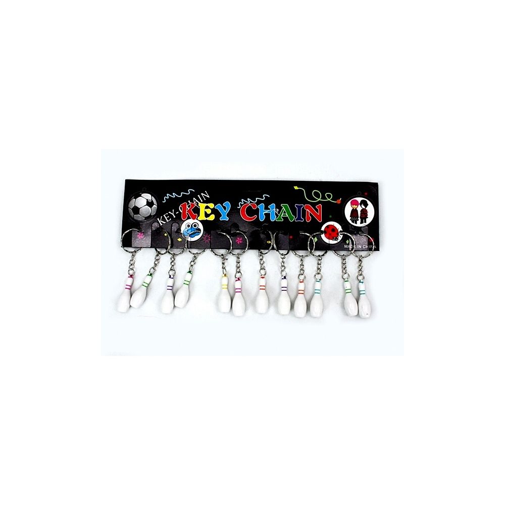 Coolminiprix - Lot de 12 - Porte-clés ""Bowling"" 8,5cm coloris assortis - Qualité COOLMINIPRIX - Objets déco