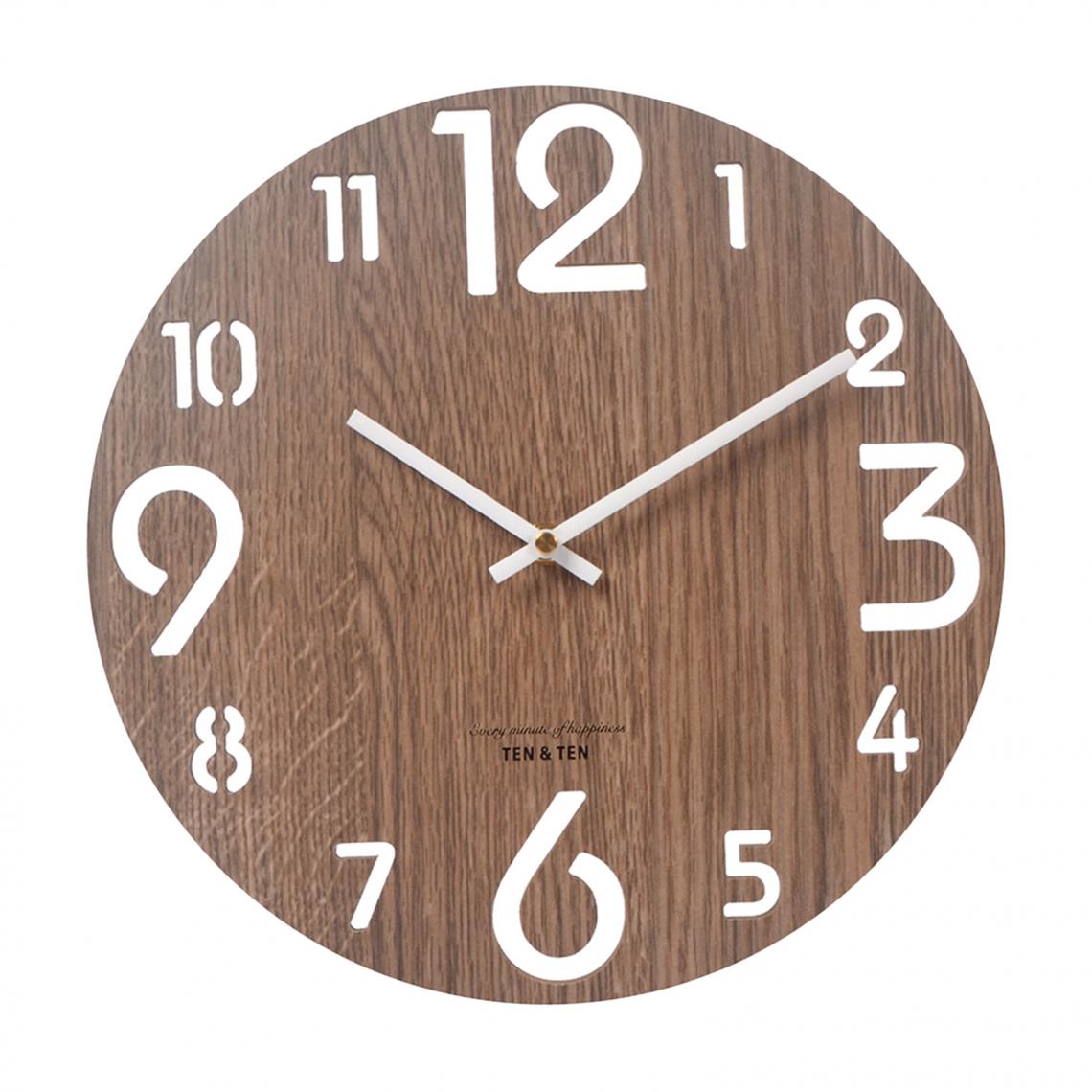 marque generique - Horloge Murale En Bois à Piles De Mode Pour Le Décor 415 De Patio De Salon à La Maison - Horloges, pendules