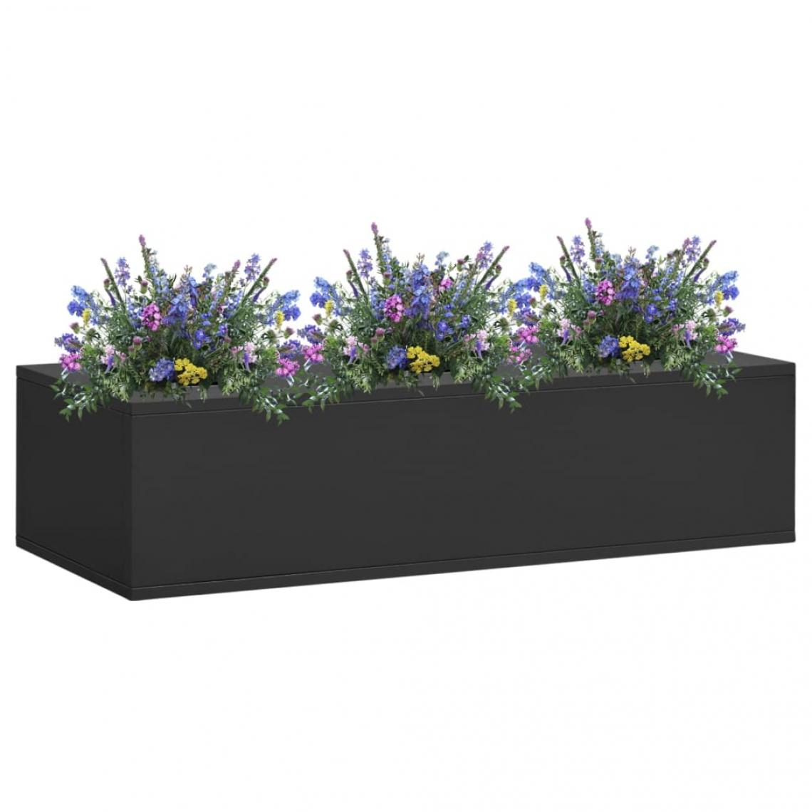 Vidaxl - vidaXL Boîte à fleurs de bureau Anthracite 90x40x23 cm Acier - Pots, cache-pots