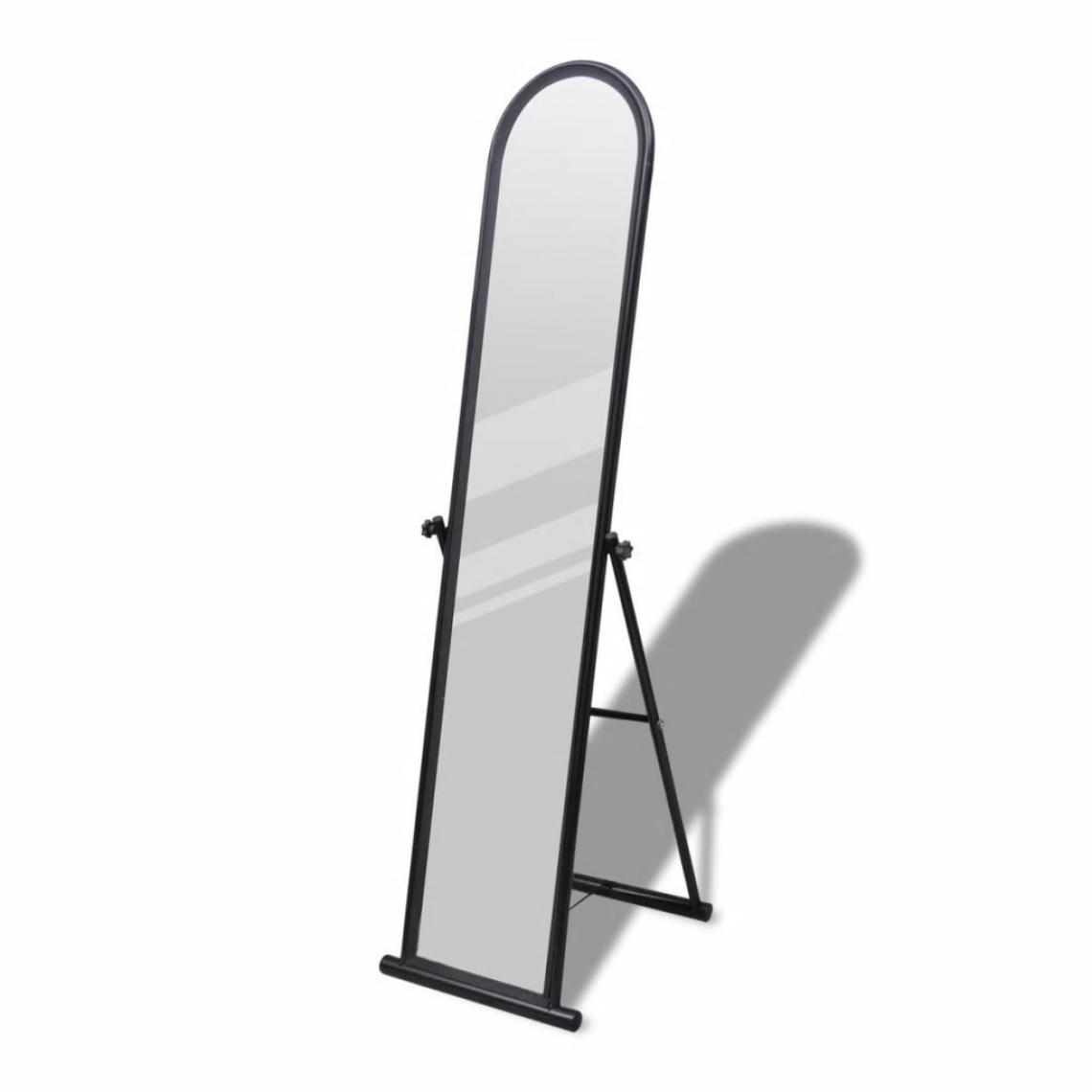 Decoshop26 - Miroir sur pied rectangulaire en acier noir 38x43x152 cm DEC022632 - Miroirs