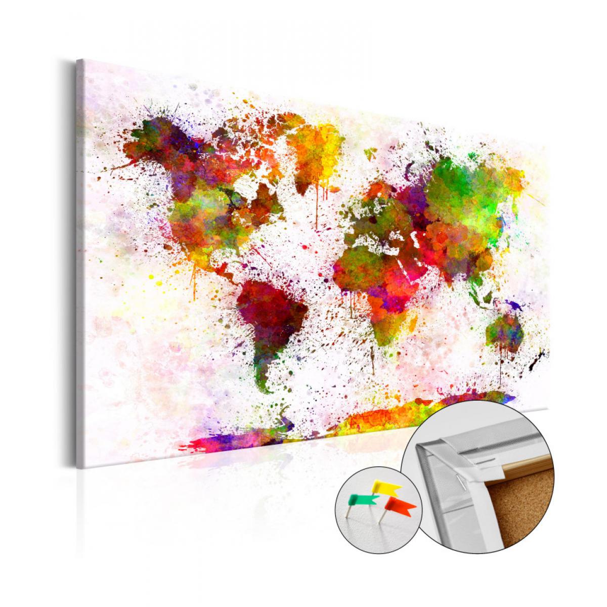 Artgeist - Tableau en liège - Artistic World [Cork Map] 120x80 - Tableaux, peintures