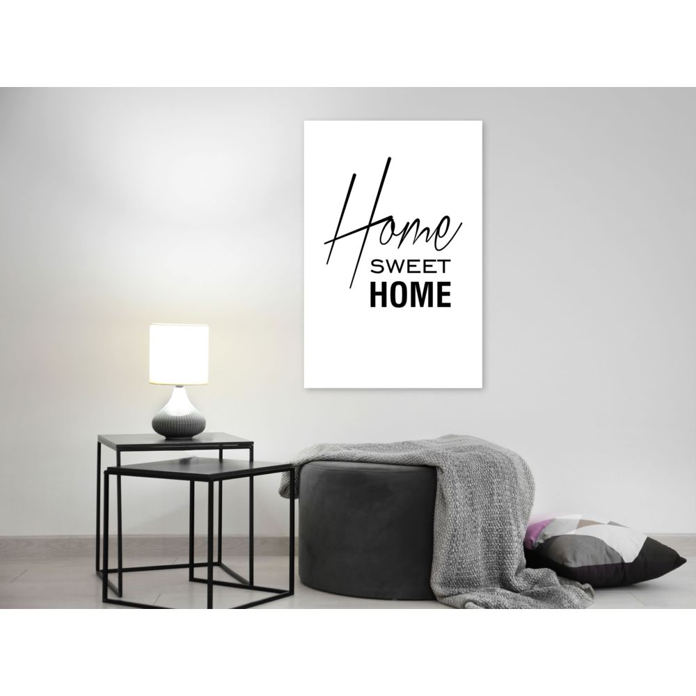 marque generique - 80x120 Tableau Admirable Black and White: Home Sweet Home (1 Part) Vertical - Tableaux, peintures