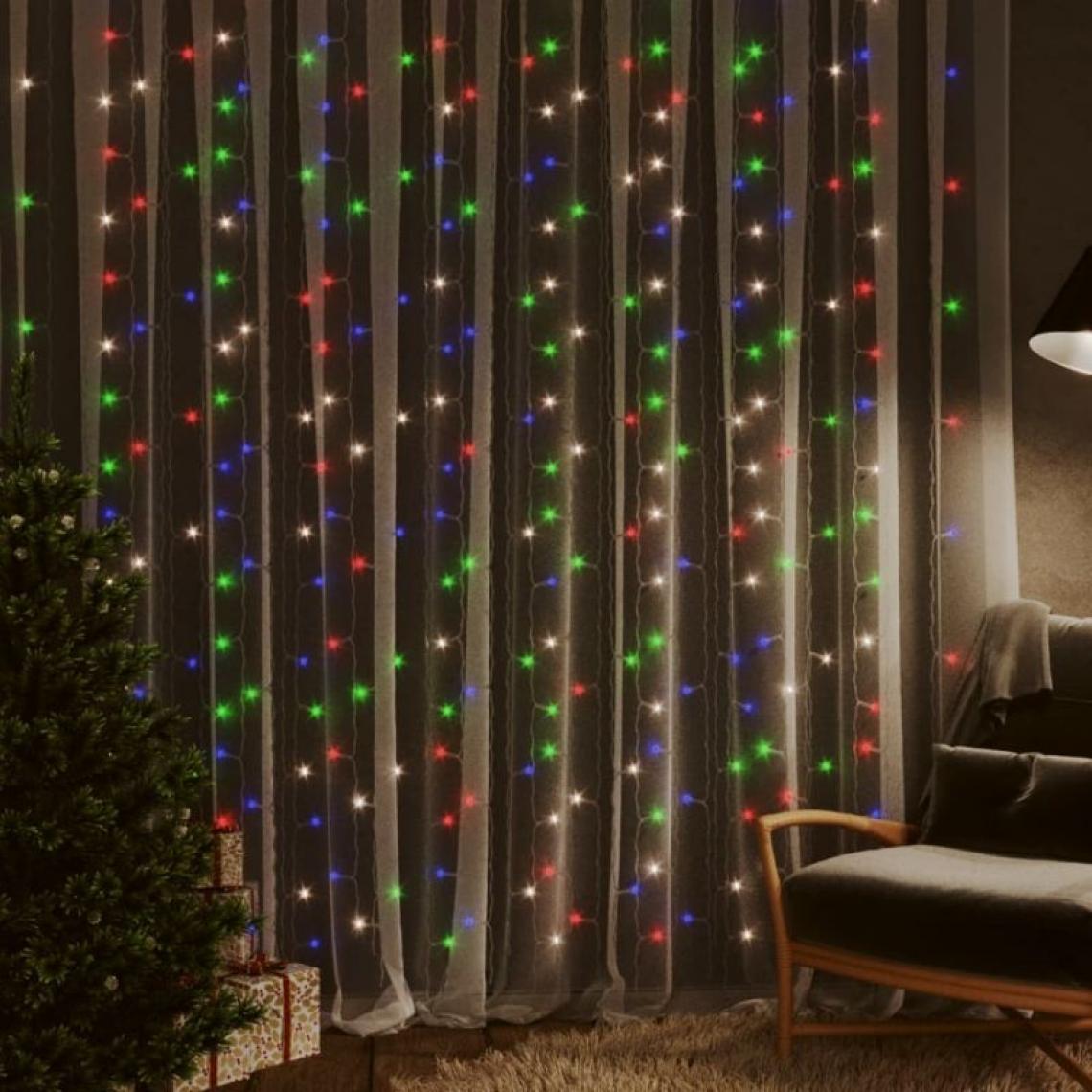 Vidaxl - vidaXL Rideaux lumineux à LED 3x3 m 300 LED colorées 8 fonctions - Décorations de Noël