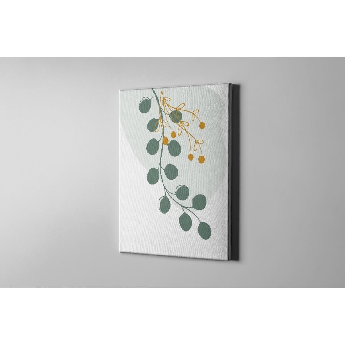 Homemania - HOMEMANIA Tableau sur toile Feuille - Vert, blanc, jaune - 100 x 3 x 150 cm - Tableaux, peintures