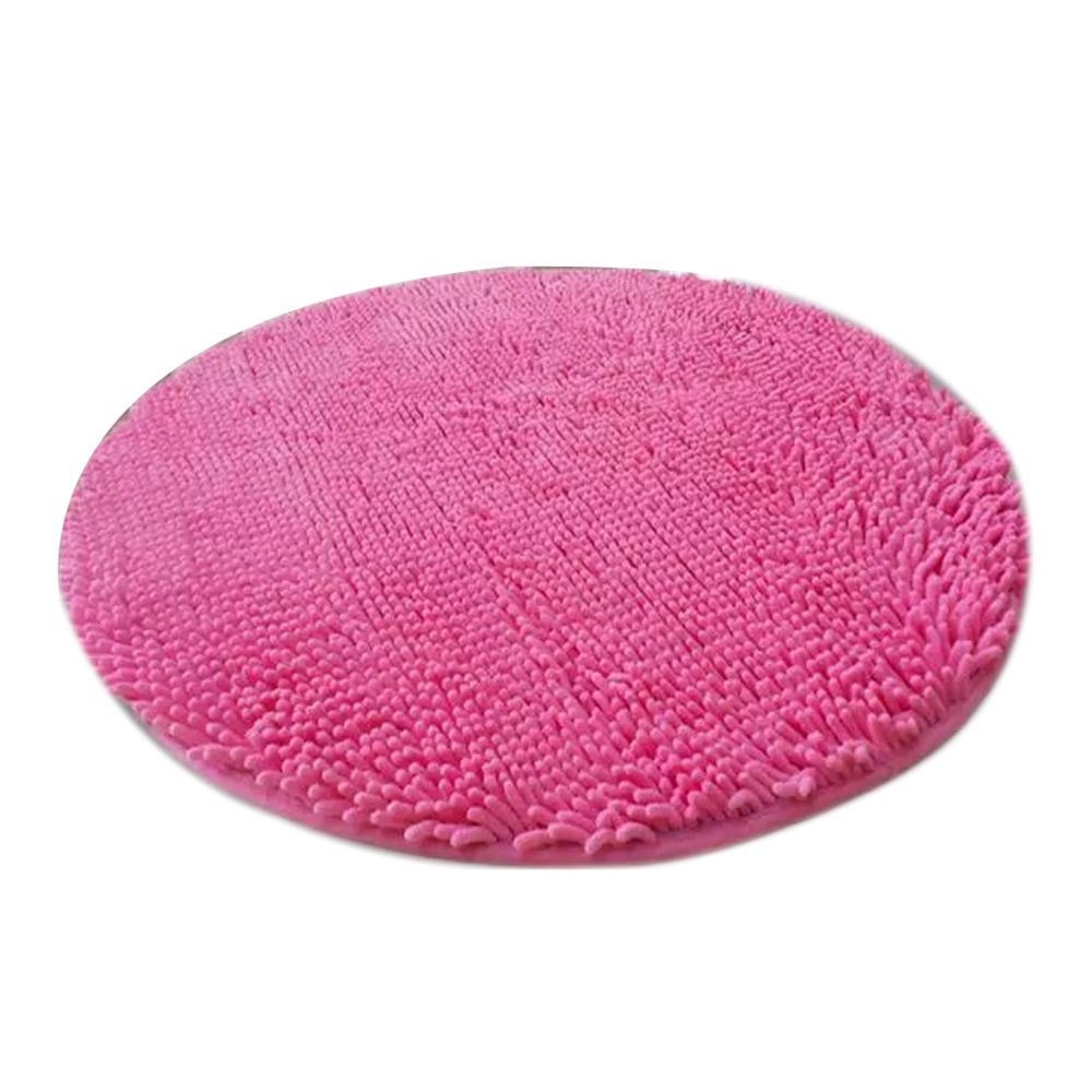 marque generique - Tapis absorbant de tapis de salle de bains Shaggy anti-dérapant rond Dia. 60cm Rose - Tapis