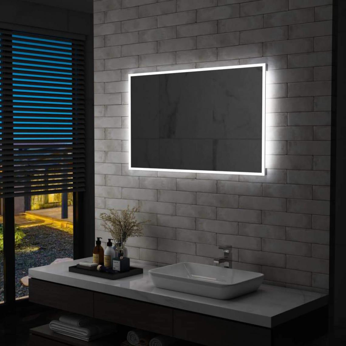 Decoshop26 - Miroir mural à LED pour salle de bains 100 x 60 cm DEC022609 - Miroirs