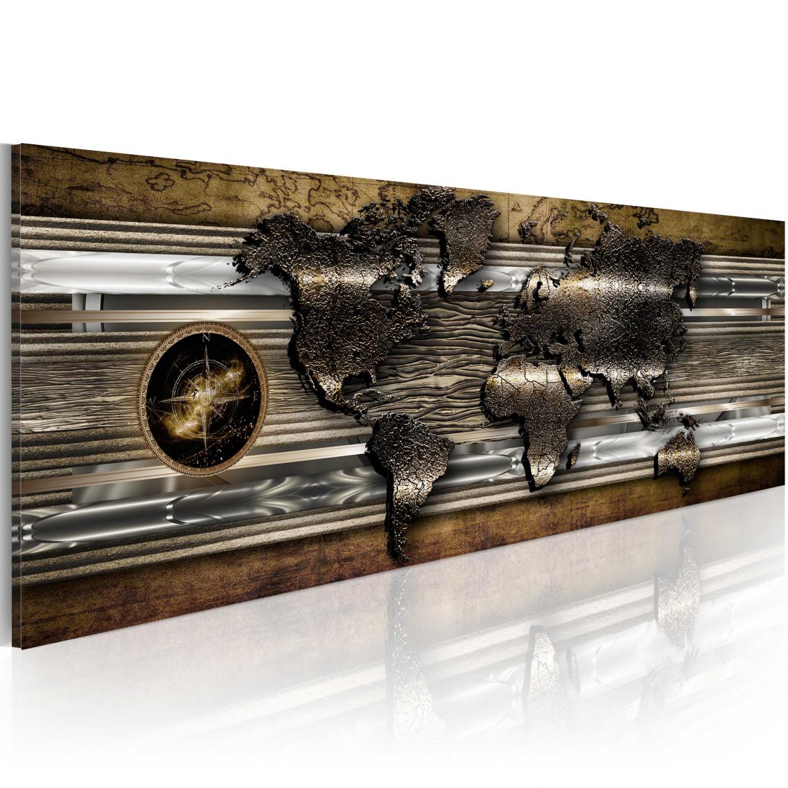 Decoshop26 - Tableau sur toile décoration murale image imprimée cadre en bois à suspendre Le monde du métal 135x45 cm 11_0004169 - Tableaux, peintures