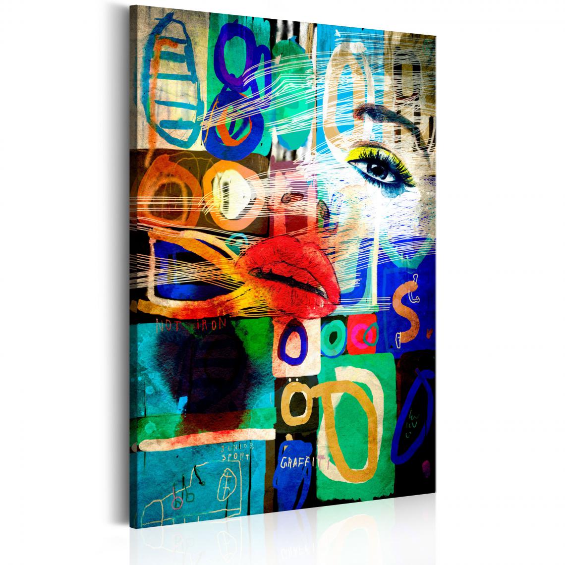 Decoshop26 - Tableau sur toile décoration murale image imprimée cadre en bois à suspendre Baiser de la modernité 40x60 cm 11_0001738 - Tableaux, peintures