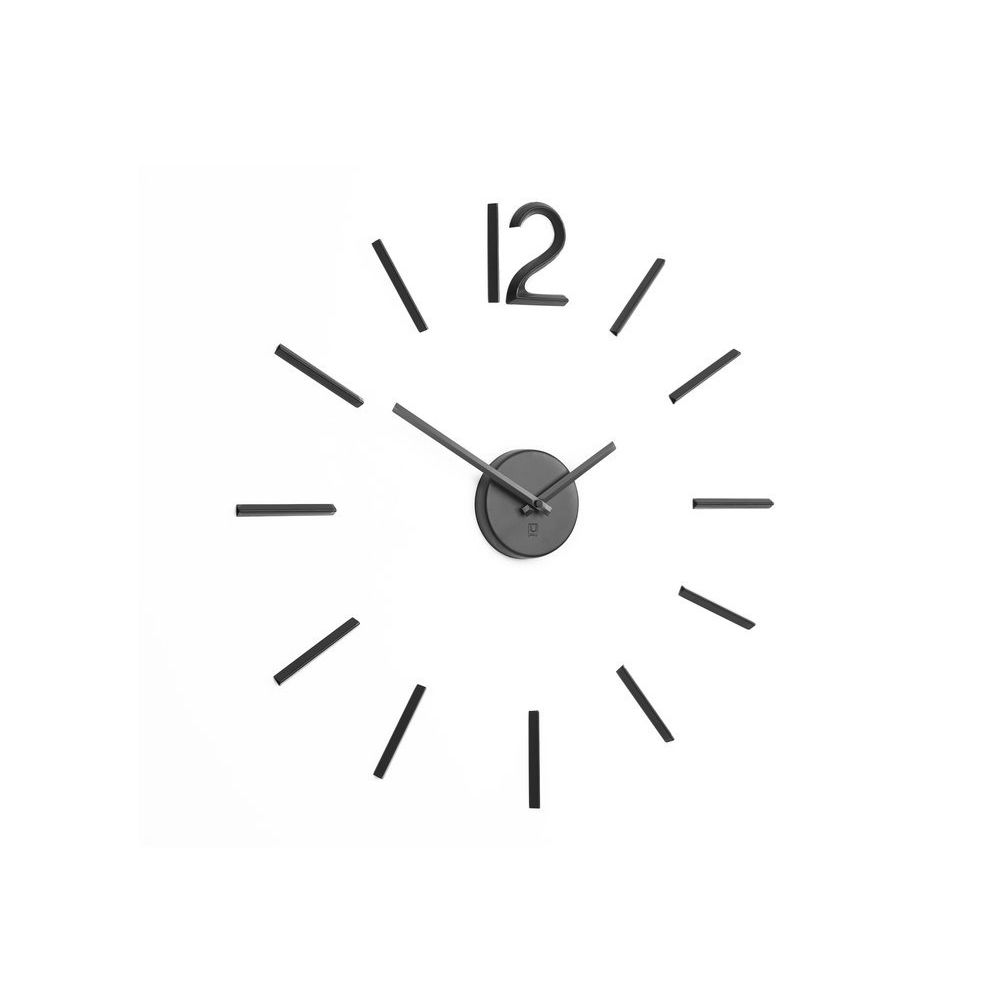 Sologne - Horloge murale adhésive noir customisable en métal BLINK - Horloges, pendules