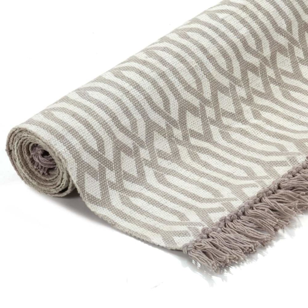 marque generique - Icaverne - Petits tapis collection Tapis Kilim Coton 120 x 180 cm avec motif Taupe - Tapis