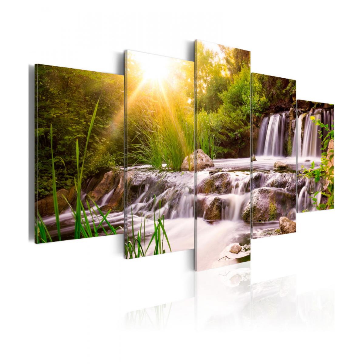 Artgeist - Tableau - Forest Waterfall 100x50 - Tableaux, peintures
