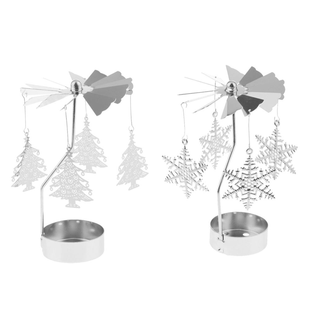 marque generique - Porte-bougie décor de Noël en rotation en métal - Bougeoirs, chandeliers