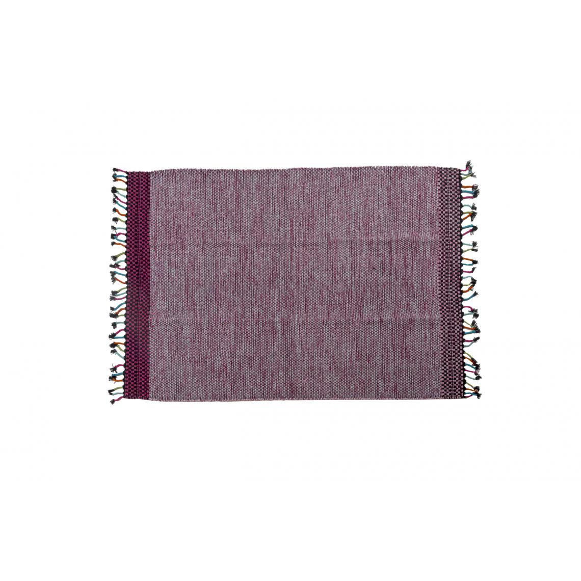 Alter - Tapis moderne Dallas, style kilim, 100% coton, rose, 110x60cm - Tapis