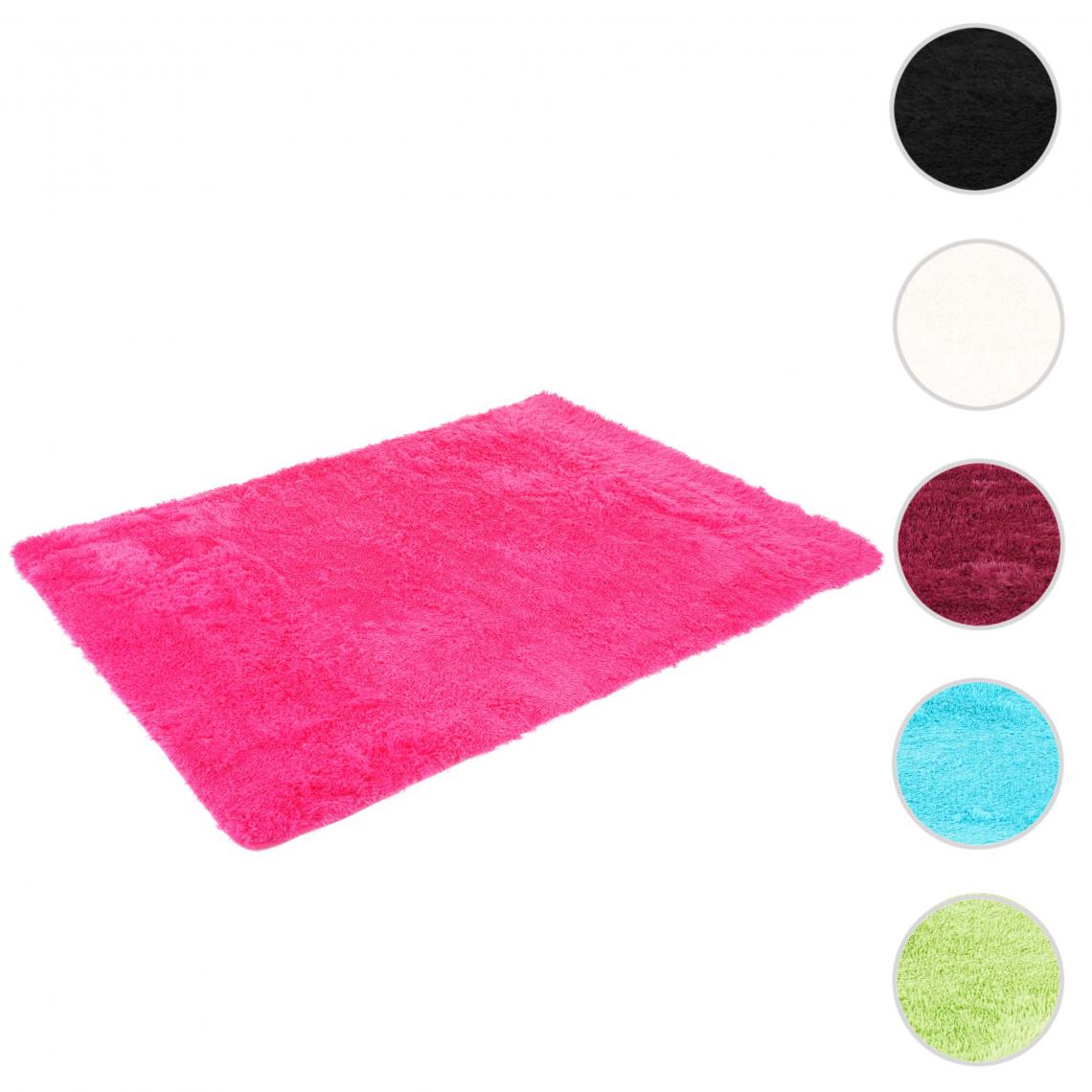 Mendler - Tapis HWC-F69, shaggy, tapis de course à poils longs, tissu/textile doux et moelleux 160x120cm ~ pink - Tapis