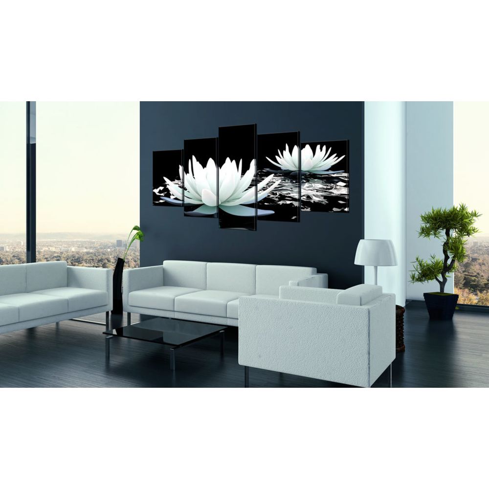 marque generique - 100x50 Tableau Lys Fleurs Magnifique Alabaster reflection - Tableaux, peintures