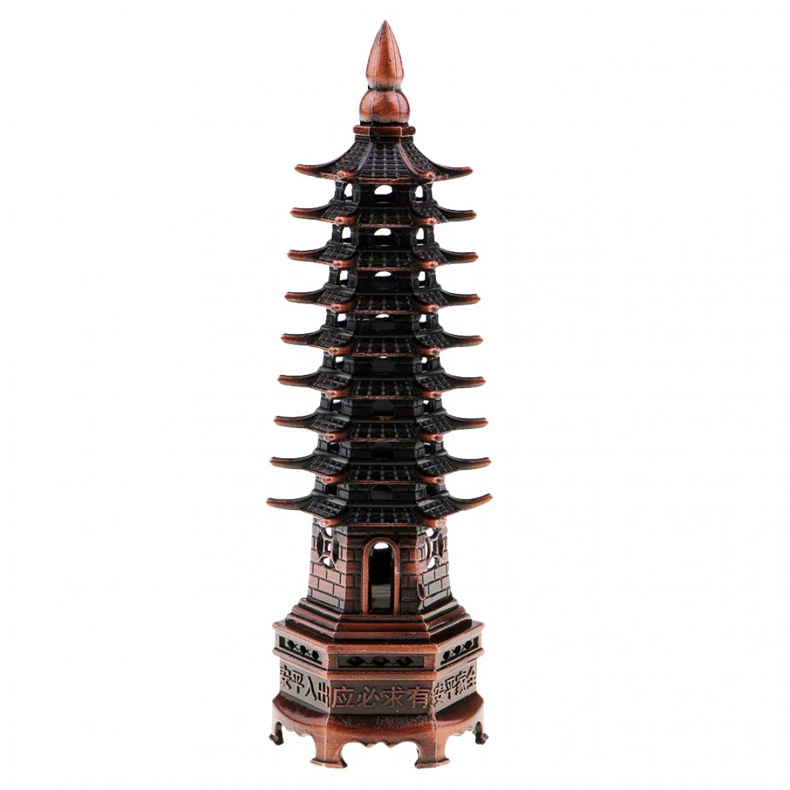 marque generique - Wenchang tour modèle artisanat Chine porcelaine pagode culturel décor rouge bronze - Objets déco